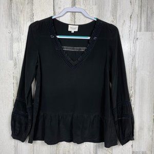 Sezane Angelina Silk Blouse Black Size 36